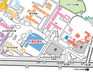 附属中央図書館の地図