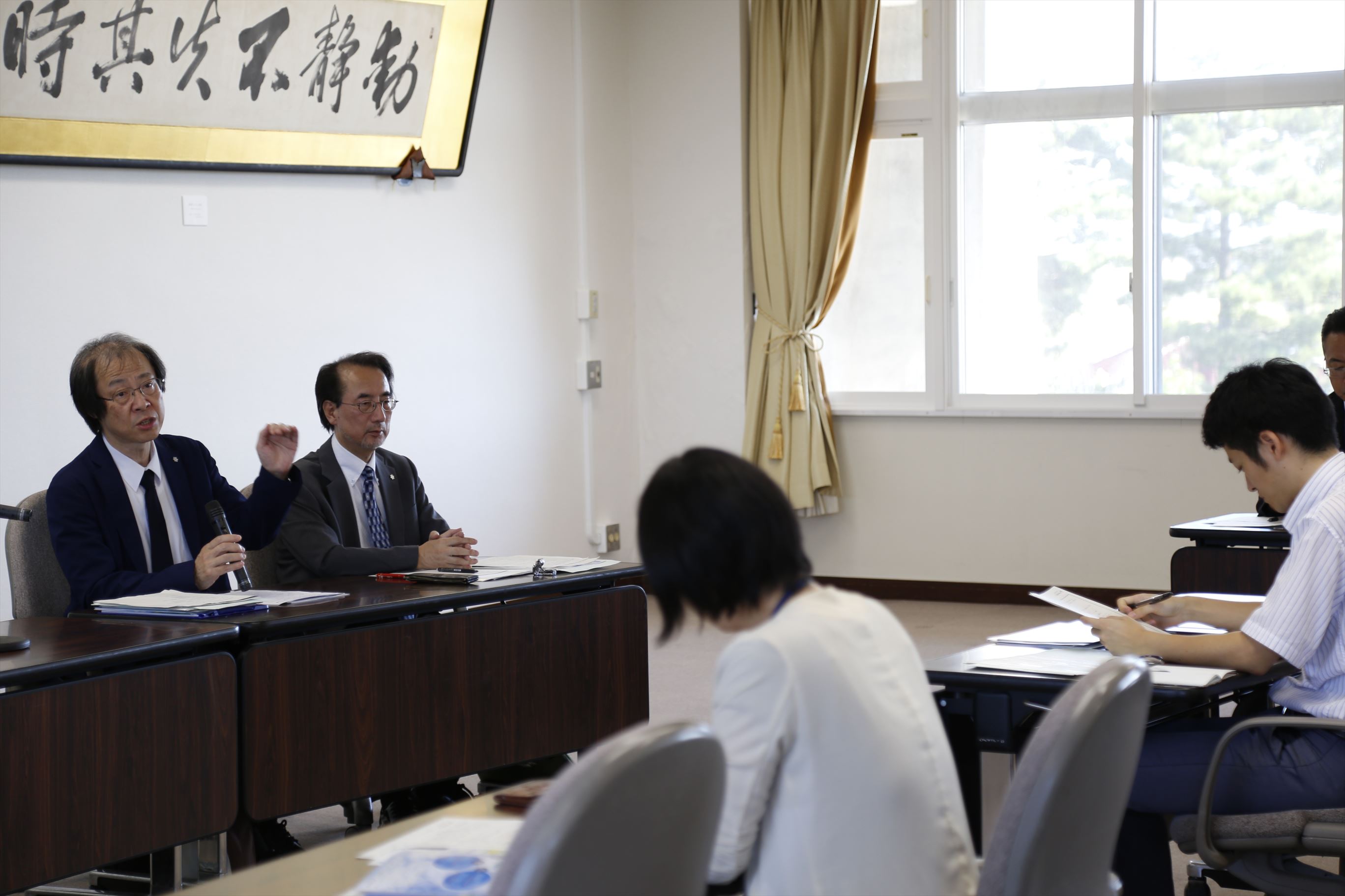 創生学部の新設及び理系3学部(理学部・工学部・農学部)の改組についての記者会見の様子