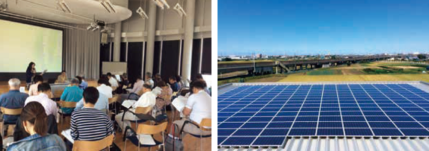 市民による自然エネルギーの発電事業を推進する「おらってにいがた市民エネルギー協議会」。その動向にも注目している。写真は総会と新潟県新潟市西区の黒埼市民会館のおらって第一号発電所