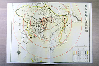 1920年代以降の東京の都市計画が伺える図