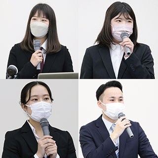 4名の学生による発表