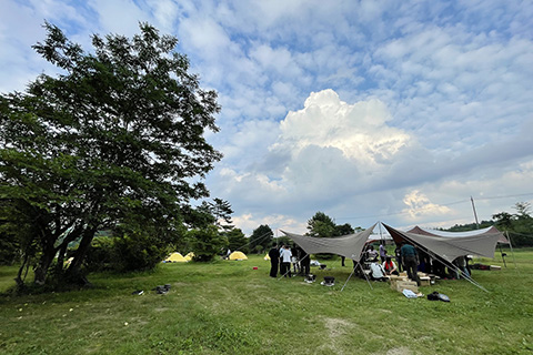 浅間山近傍にてキャンプ