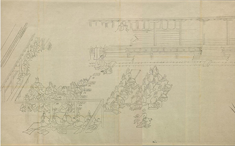 賀茂臨時祭の還立の御神楽（国立国会図書館デジタルコレクション『年中行事絵巻』より）