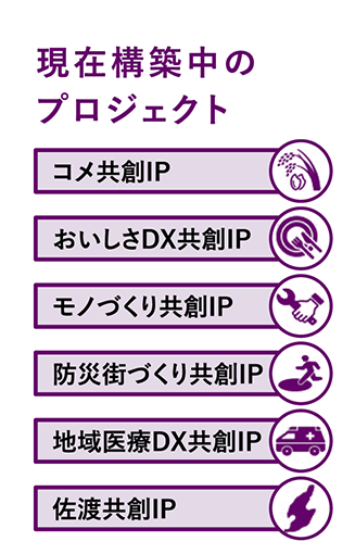 現在構築中の共創IP(イノベーションプロジェクト)