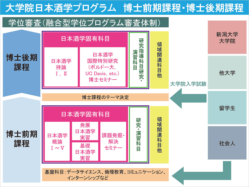 大学院日本酒学プログラム 博士前期課程・博士後期課程 説明図